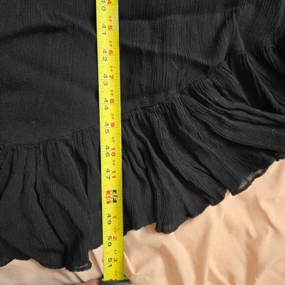 FP One Black Adella Maxi Slip Dress S Whimsigoth Boho Gauzy Lace Strappy Flowy - Picture 11 of 11